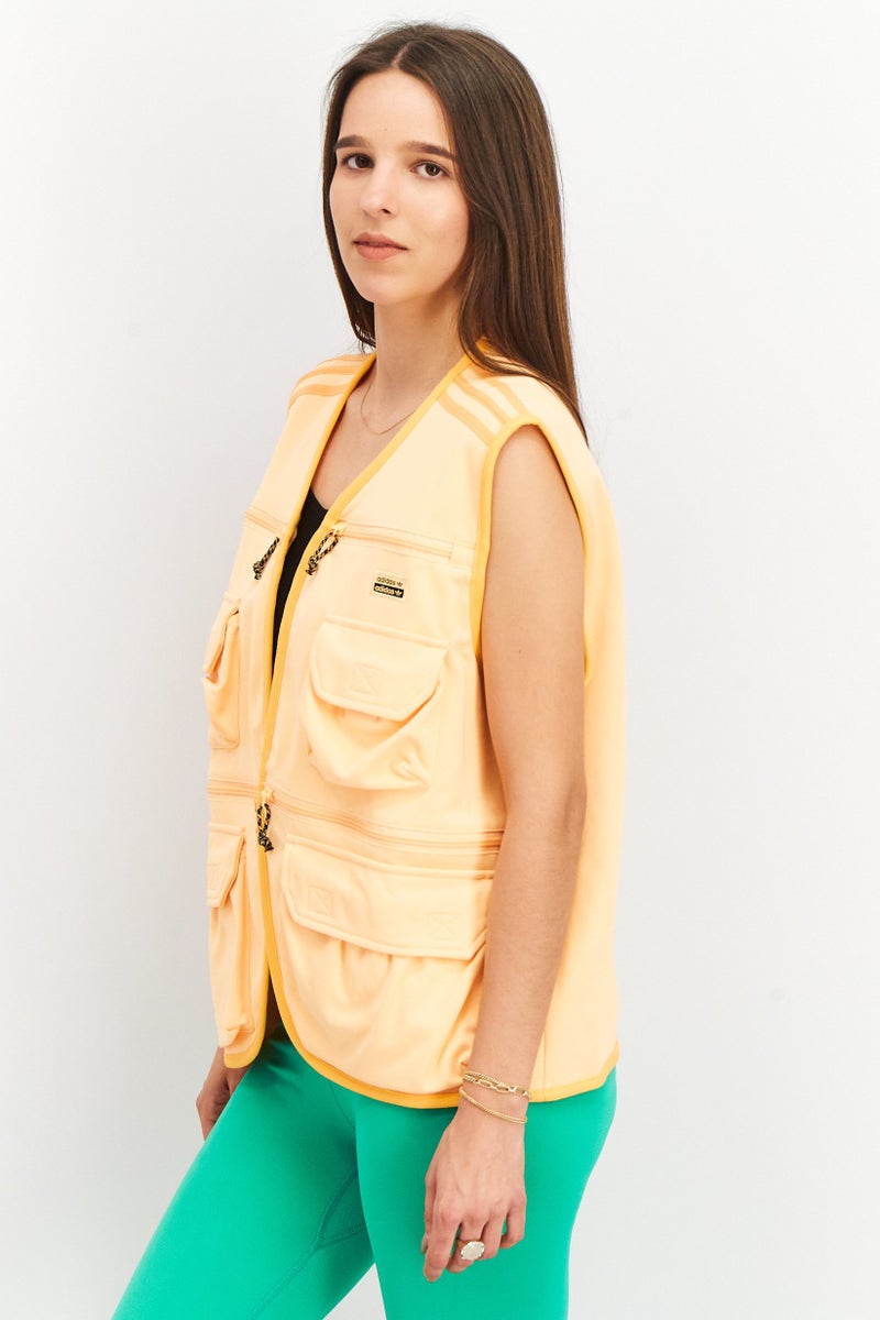 Adidas Women Sportswear Fit 4 Front Pocket Sleeveless Outdoor Vest, Light Orange - Image 4